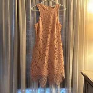 Peach color lace dress